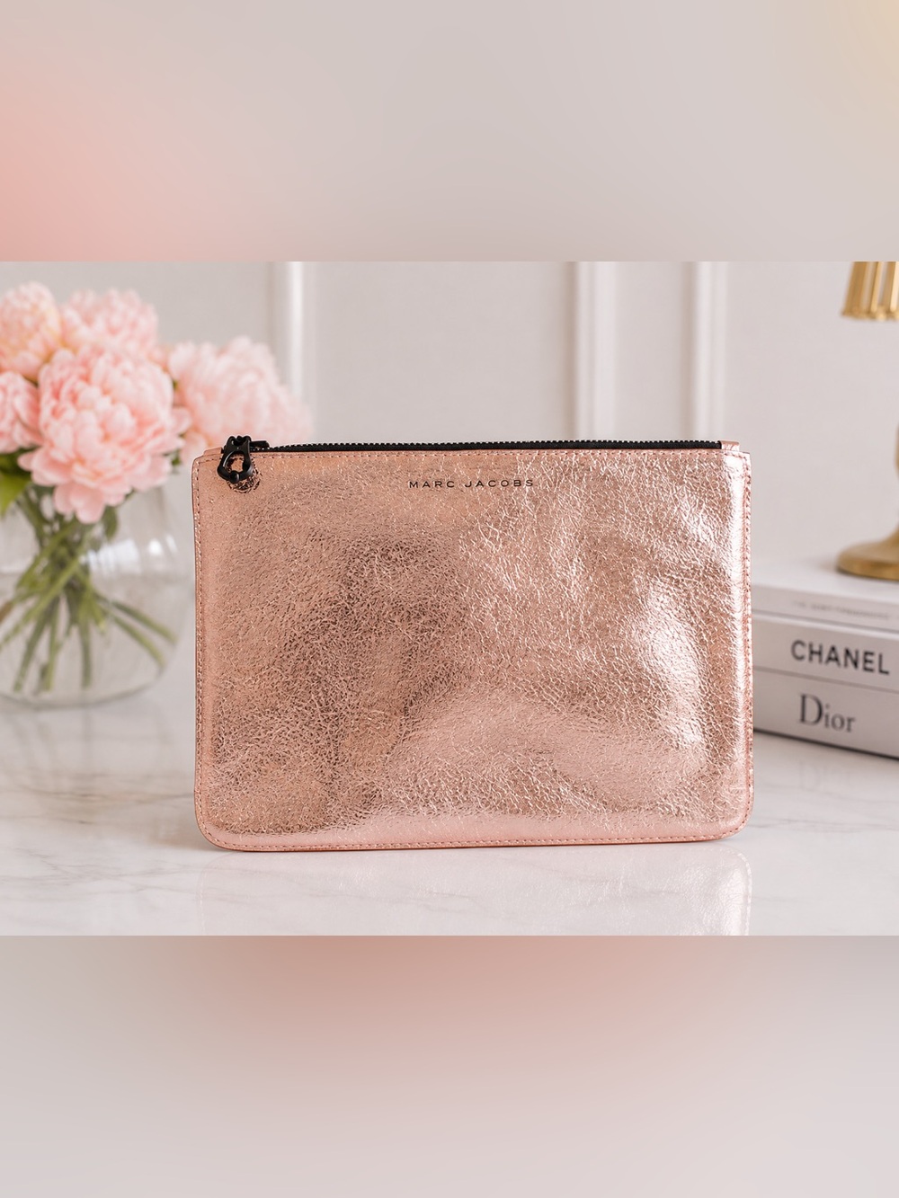 Marc‎ Jacobs for Target Collaboration Clutch Metallic Rose Gold Foil Bag